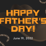 Haooy father's Day message with cowboy hat and rope