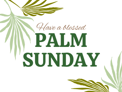 Have a blessed Palm Sunday message with palm leaves